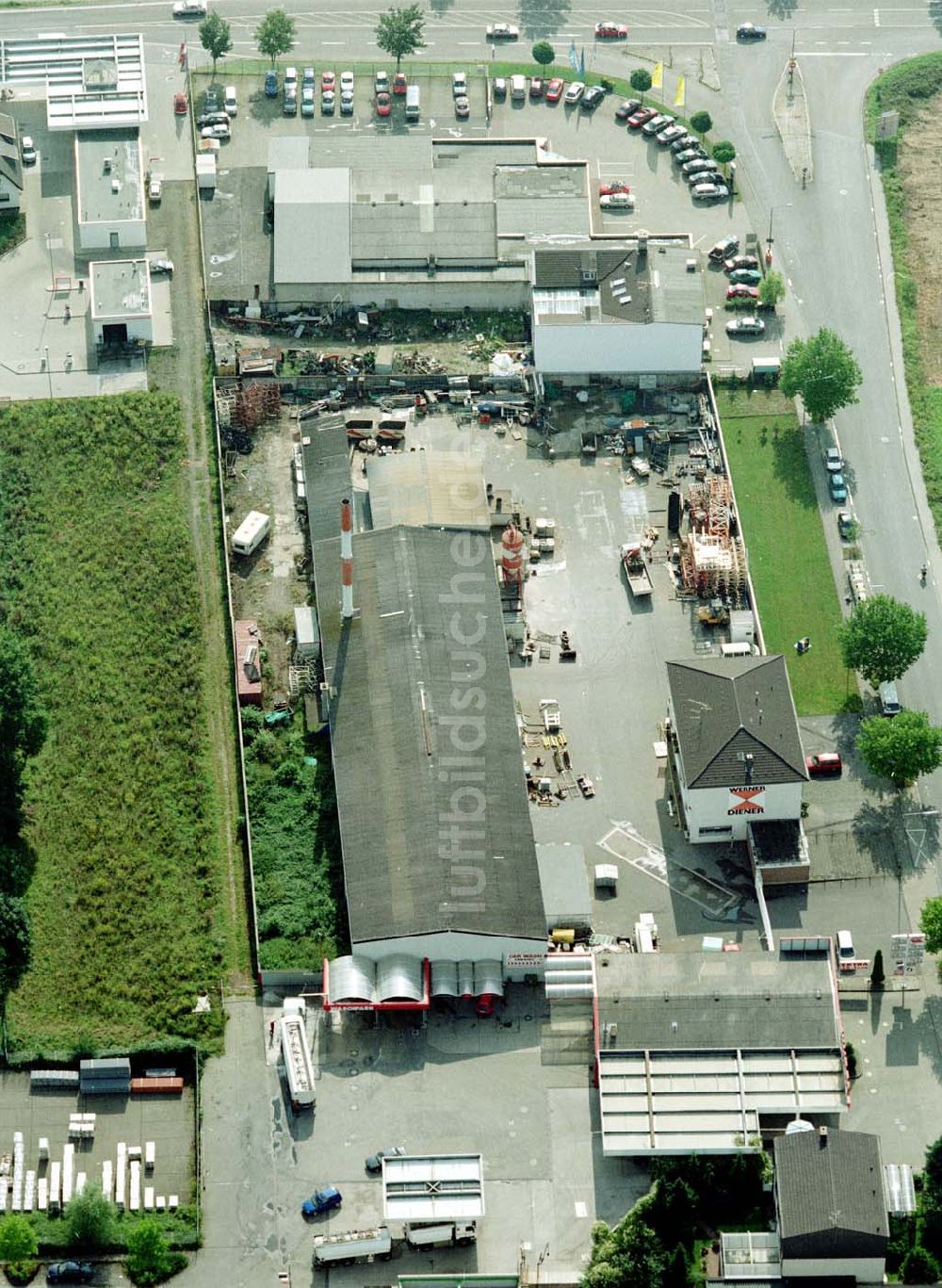 Köln aus der Vogelperspektive: Gelände der WERNER DIENER GmbH & Co KG an der Niederkasseler Straße in 51147 Köln.