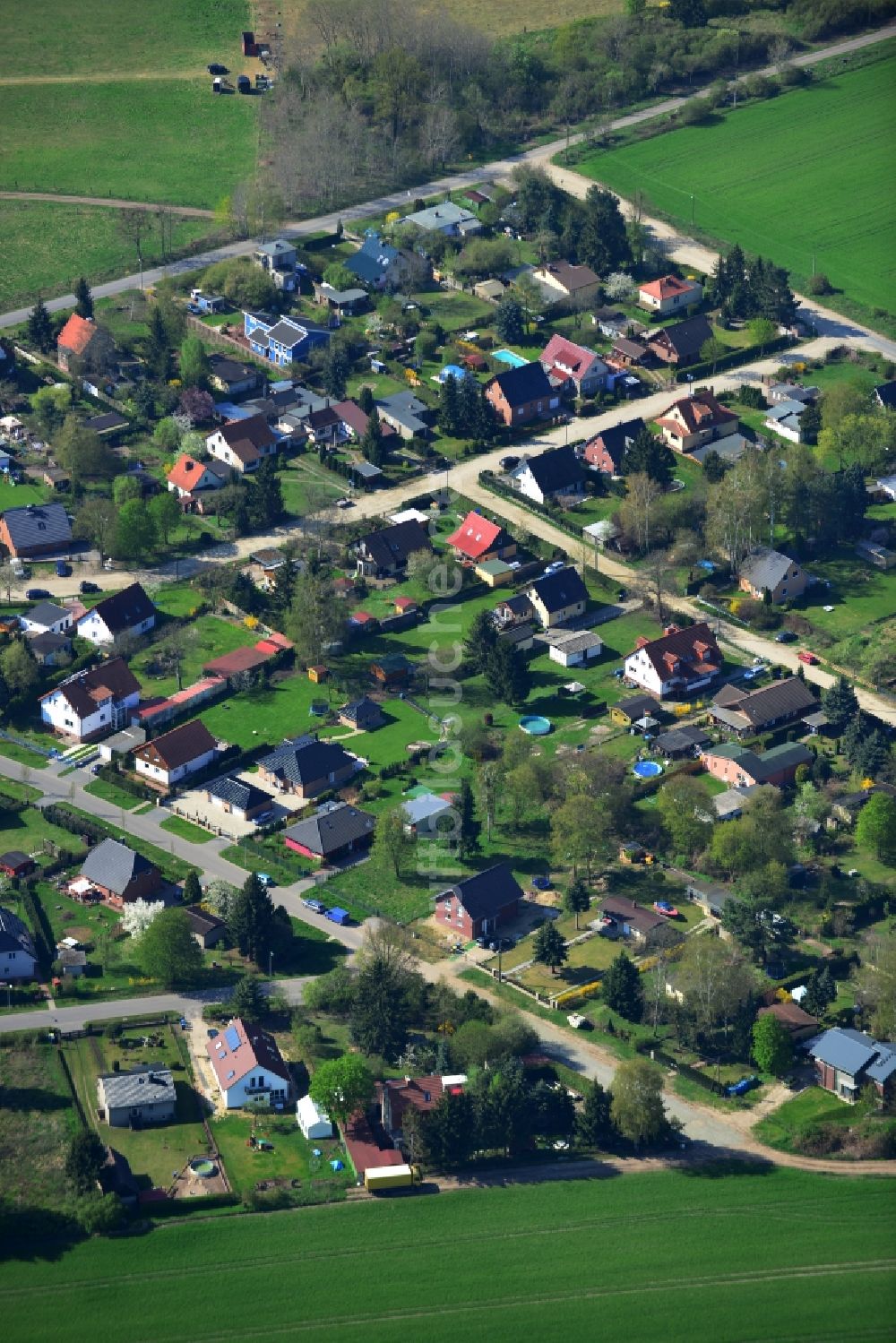 Luftbild Falkensee - Gelände der Wohngebiete an der Emdener Straße / Rostocker Straße in Falkensee im Bundesland Brandenburg