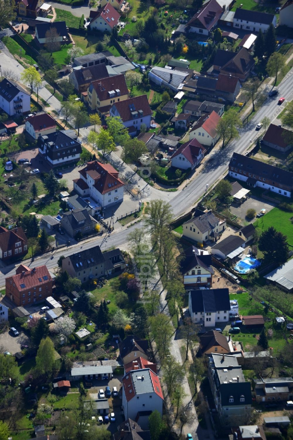 Luftaufnahme Falkensee - Gelände der Wohngebiete an der Falkenhagener Straße / Bredower Straße in Falkensee im Bundesland Brandenburg