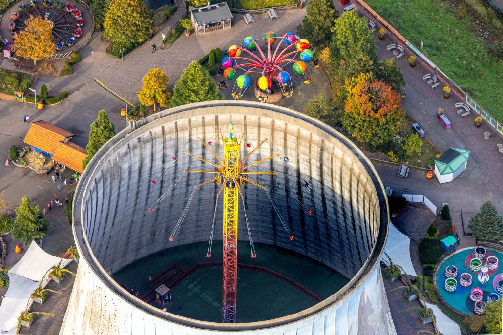 Kalkar von oben - Gelände des Wunderland Kalkar auf dem ehemaligen AKW - KKW - Gelände Kalkar im Bundesland Nordrhein-Westfalen