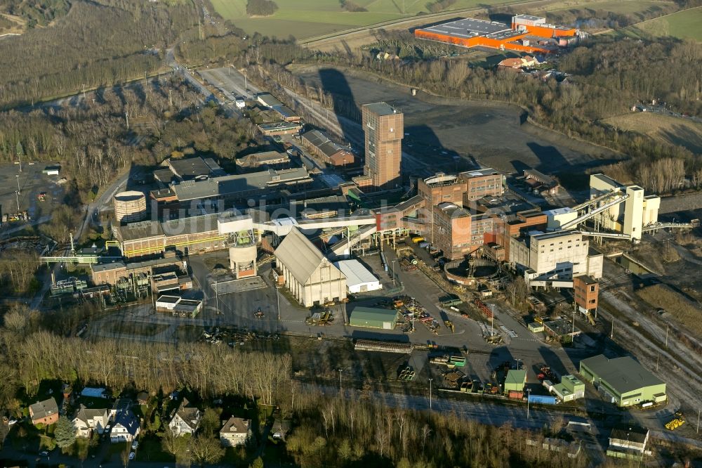 Hamm von oben - Gelände der Zeche Heinrich-Robert, Bergwerk Ost in Hamm im Bundesland Nordrhein-Westfalen