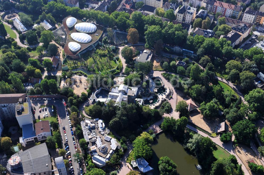 Luftbild Frankfurt am Main - Gelände des Zoo Frankfurt / Zoologischer Garten Frankfurt