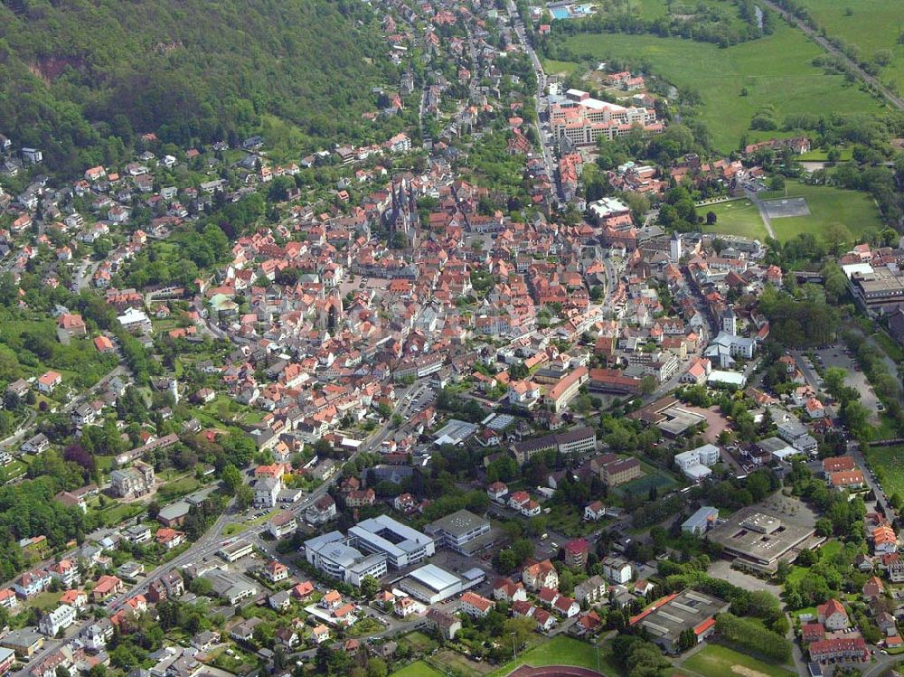 Gelnhausen / Hessen aus der Vogelperspektive: Gelnhausen in Hessen