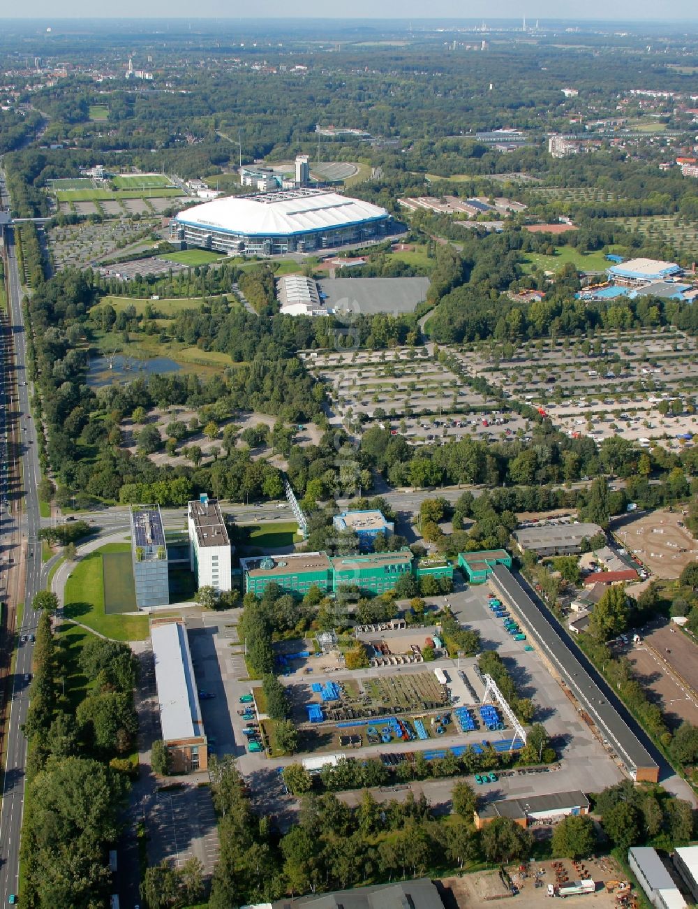 Gelsenkirchen von oben - Gelsenwasser AG in Gelsenkirchen im Bundesland Nordrhein-Westfalen