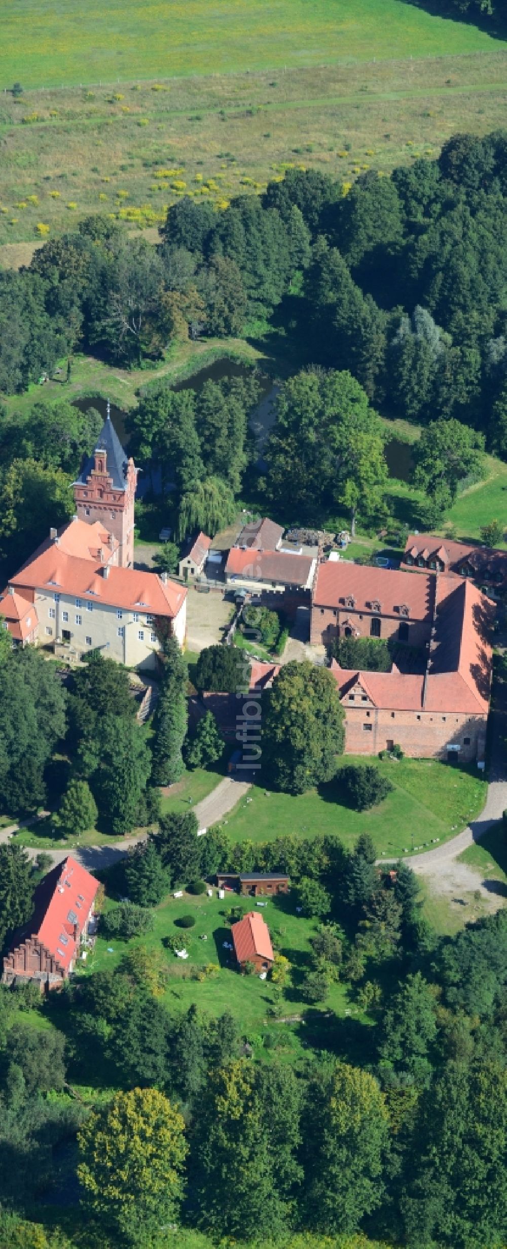 Plattenburg von oben - Gemeinde Plattenburg im Bundesland Brandenburg