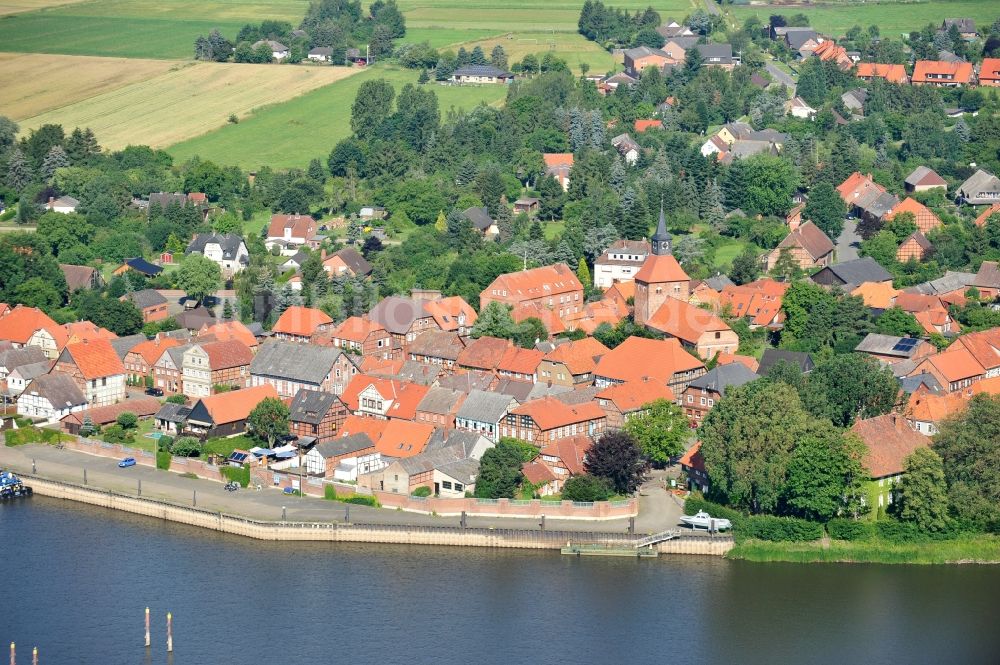 Luftaufnahme Schnackenburg - Gemeinde Schnackenburg an der Elbe im Bundesland Niedersachsen