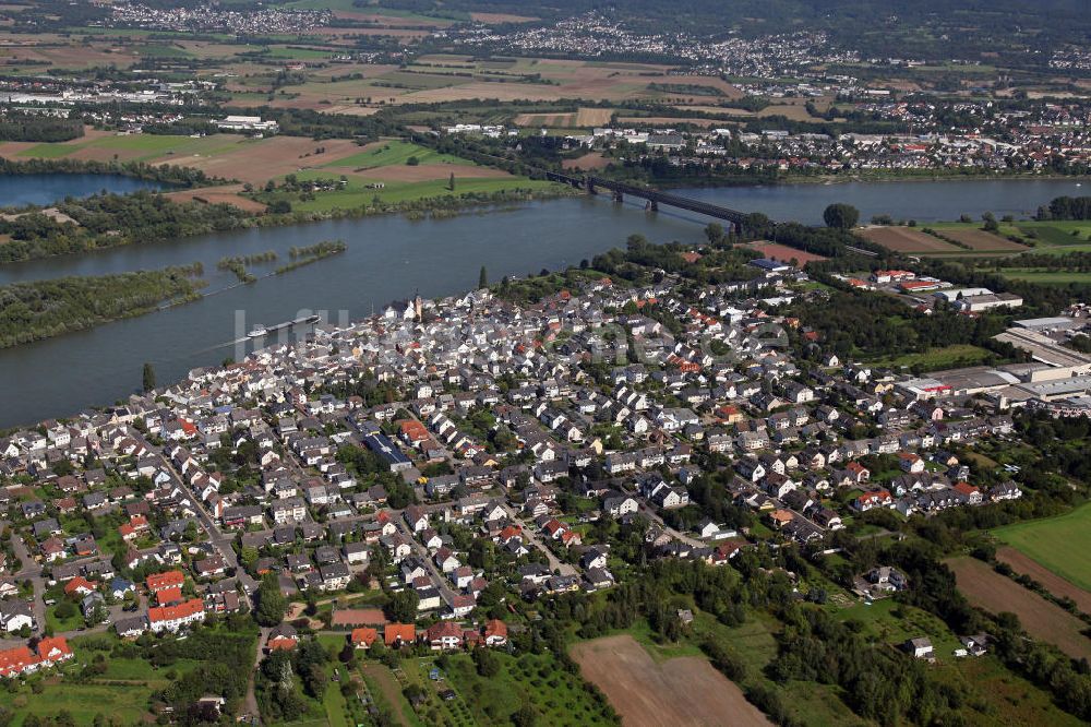 Urmitz von oben - Gemeinde Urmitz am Rhein