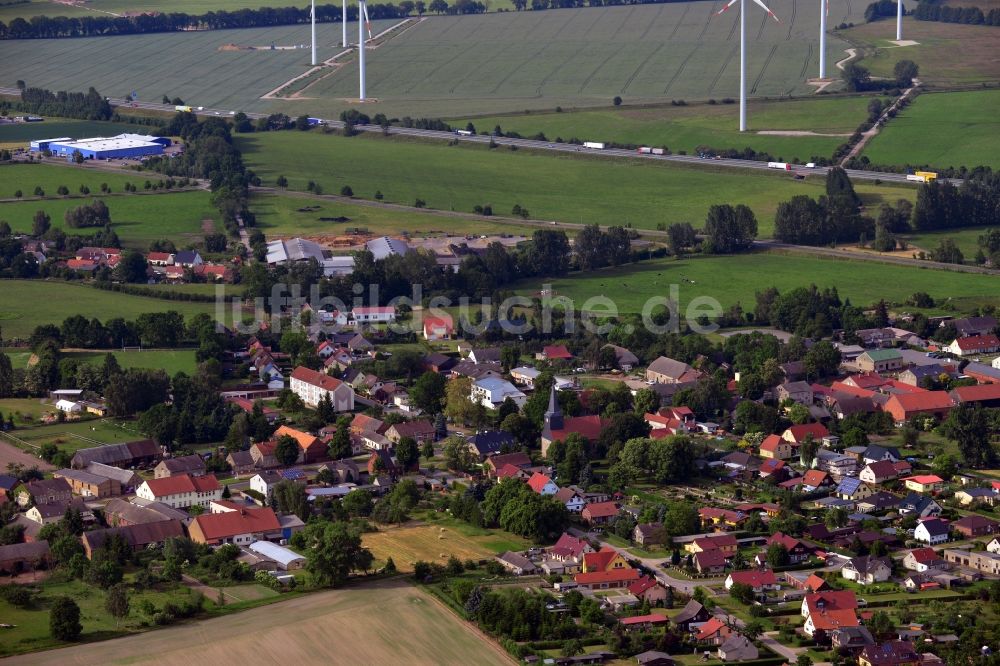 Dabergotz von oben - Gemeindeansicht von Dabergotz im Bundesland Brandenburg