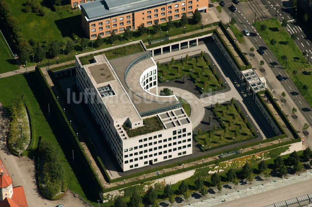 Luftaufnahme Karlsruhe - Generalbundesanwalt beim Bundesgerichtshof in Karlsruhe im Bundesland Baden-Württemberg, Deutschland