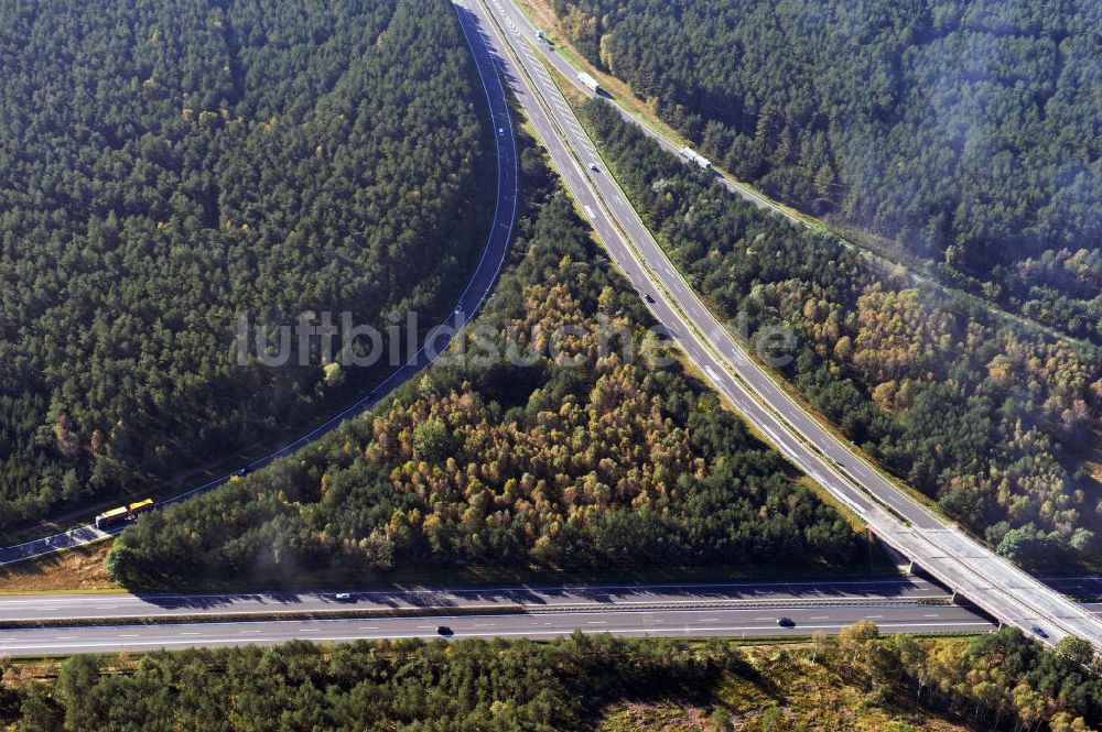 Luftaufnahme Ziethen - Geplanter Ausbau des Autobahndreieck Havelland am Berliner Ring in Brandenburg