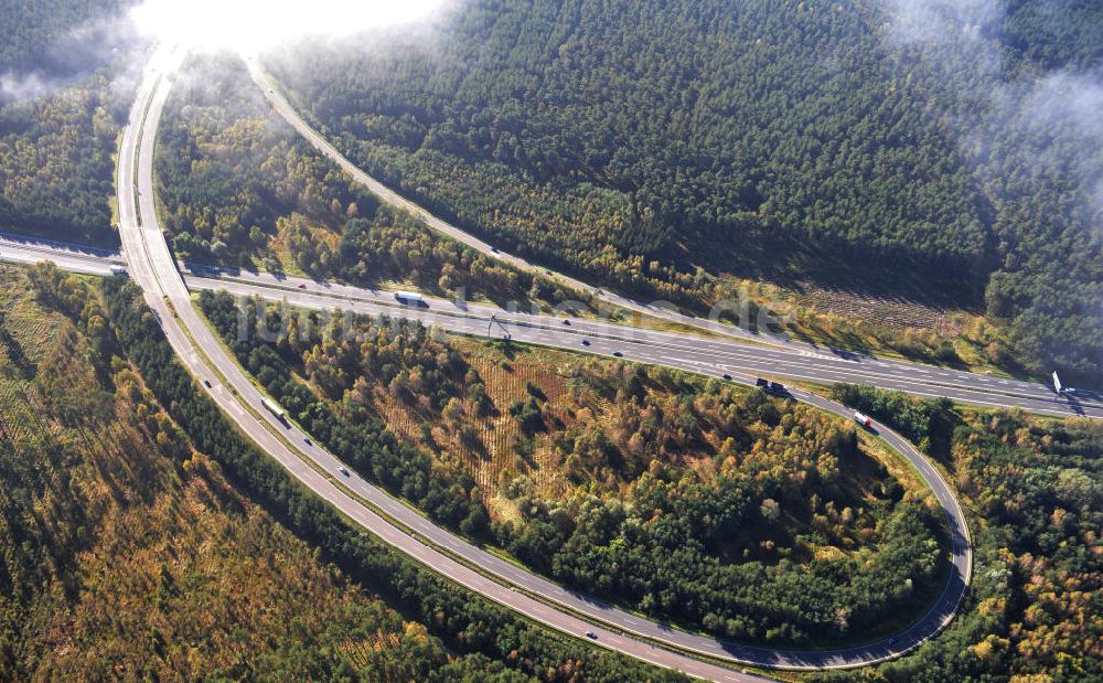 Ziethen von oben - Geplanter Ausbau des Autobahndreieck Havelland am Berliner Ring in Brandenburg