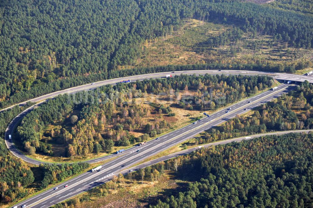 Ziethen von oben - Geplanter Ausbau des Autobahndreieck Havelland am Berliner Ring in Brandenburg