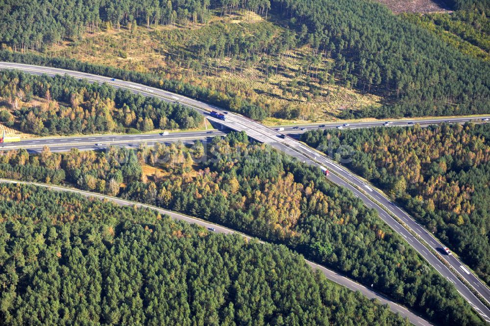 Luftbild Ziethen - Geplanter Ausbau des Autobahndreieck Havelland am Berliner Ring in Brandenburg