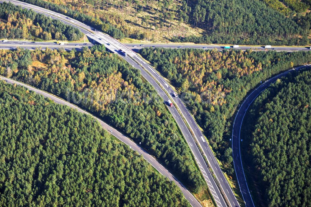 Luftaufnahme Ziethen - Geplanter Ausbau des Autobahndreieck Havelland am Berliner Ring in Brandenburg