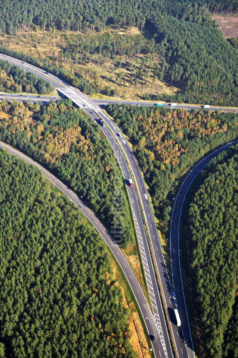 Ziethen von oben - Geplanter Ausbau des Autobahndreieck Havelland am Berliner Ring in Brandenburg