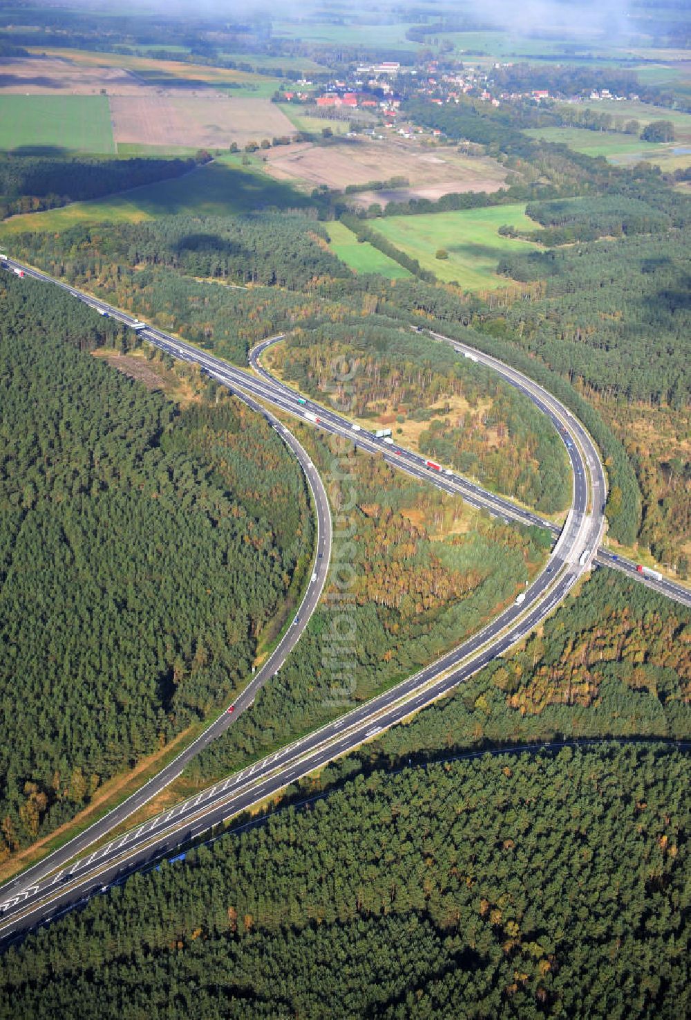 Ziethen aus der Vogelperspektive: Geplanter Ausbau des Autobahndreieck Havelland am Berliner Ring in Brandenburg