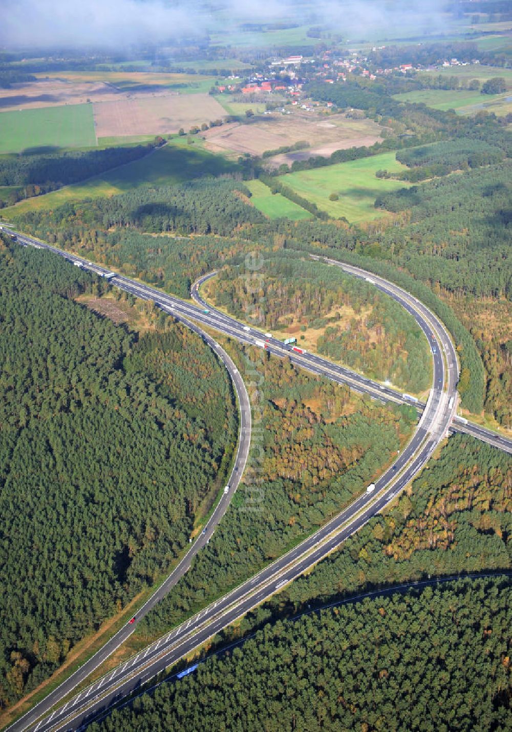 Luftbild Ziethen - Geplanter Ausbau des Autobahndreieck Havelland am Berliner Ring in Brandenburg