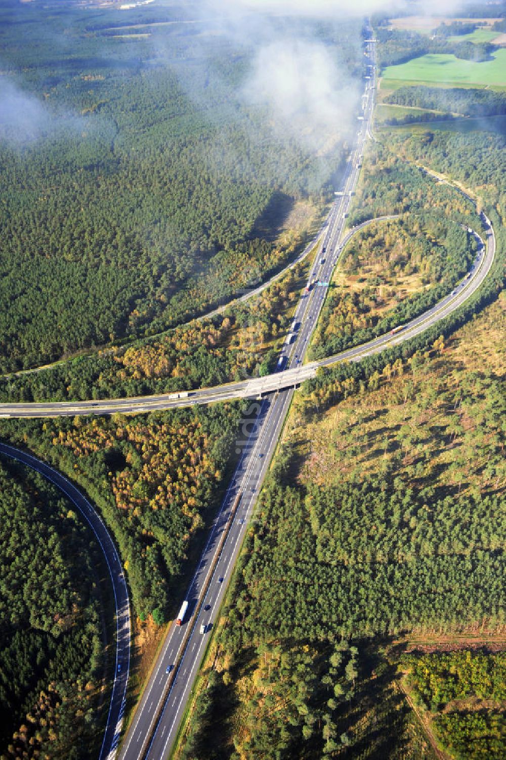 Luftbild Ziethen - Geplanter Ausbau des Autobahndreieck Havelland am Berliner Ring in Brandenburg