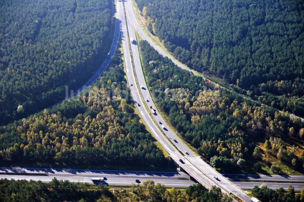 Ziethen von oben - Geplanter Ausbau des Autobahndreieck Havelland am Berliner Ring in Brandenburg