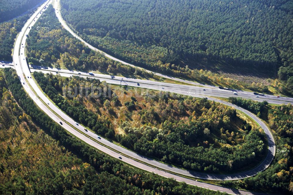 Ziethen aus der Vogelperspektive: Geplanter Ausbau des Autobahndreieck Havelland am Berliner Ring in Brandenburg