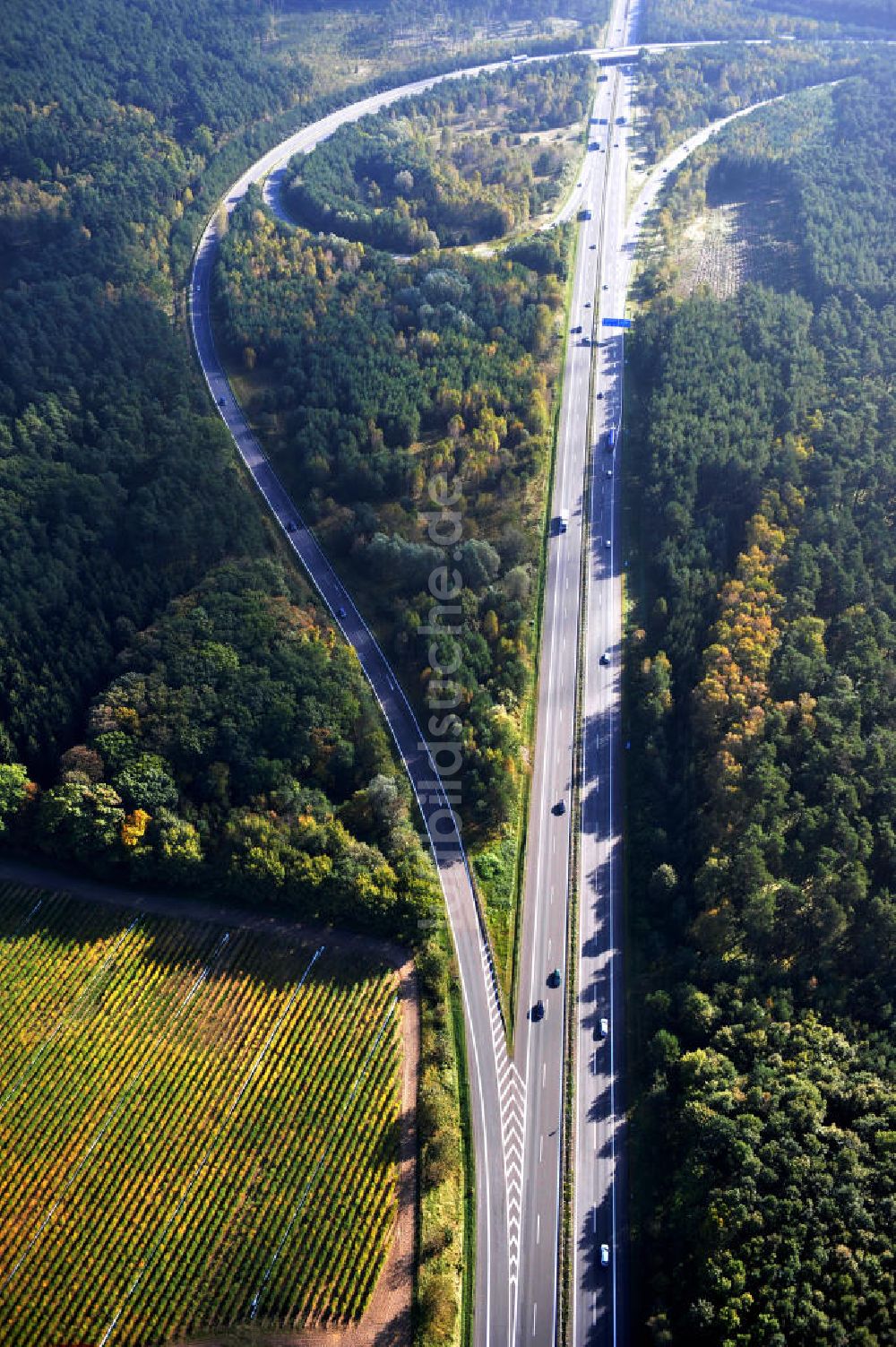 Luftaufnahme Ziethen - Geplanter Ausbau des Autobahndreieck Havelland am Berliner Ring in Brandenburg