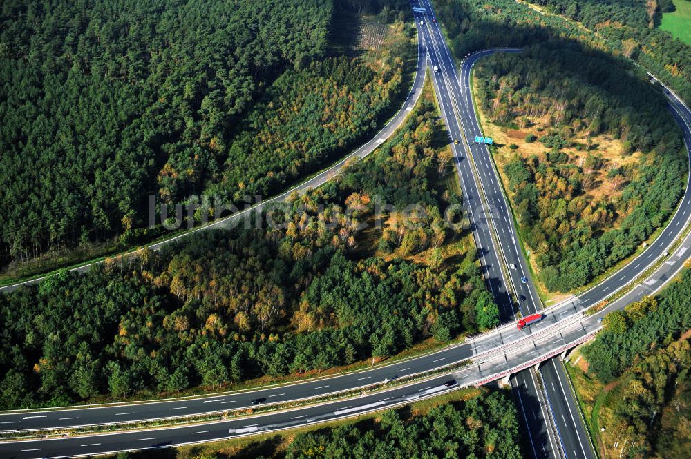 Luftaufnahme Ziethen - Geplanter Ausbau des Autobahndreieck Havelland am Berliner Ring in Brandenburg