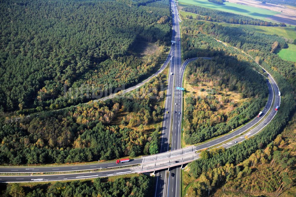 Ziethen von oben - Geplanter Ausbau des Autobahndreieck Havelland am Berliner Ring in Brandenburg