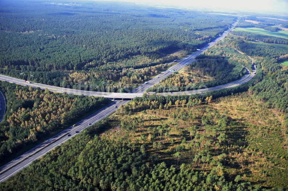 Ziethen aus der Vogelperspektive: Geplanter Ausbau des Autobahndreieck Havelland am Berliner Ring in Brandenburg