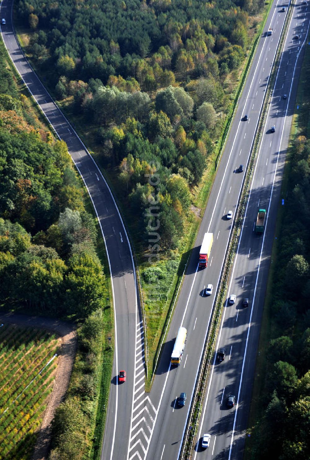 Ziethen aus der Vogelperspektive: Geplanter Ausbau des Autobahndreieck Havelland am Berliner Ring in Brandenburg