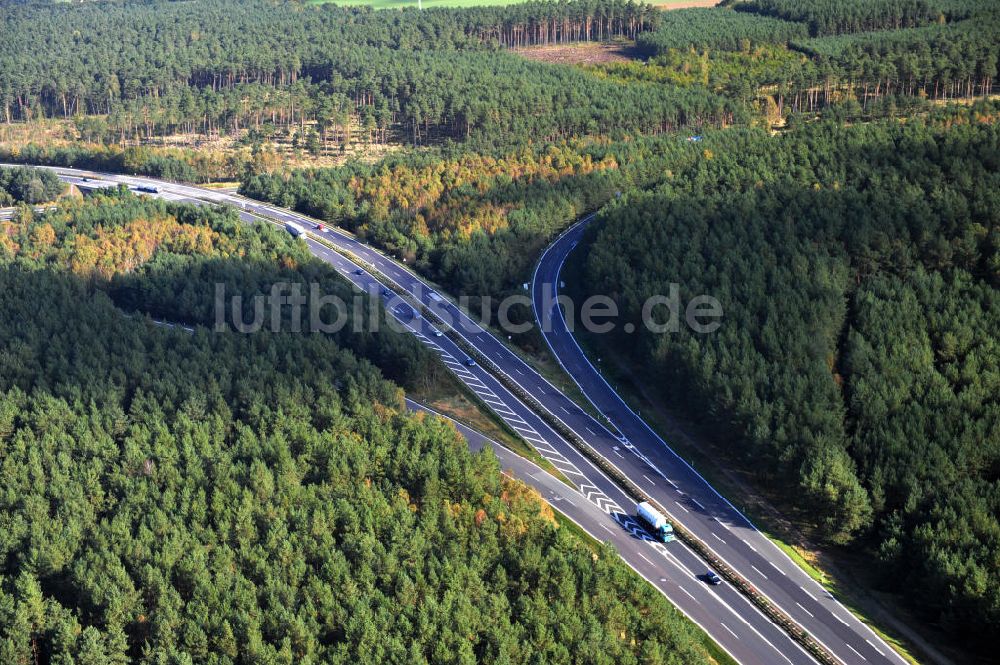 Ziethen von oben - Geplanter Ausbau des Autobahndreieck Havelland am Berliner Ring in Brandenburg