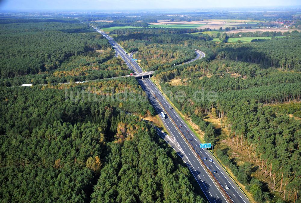 Luftbild Ziethen - Geplanter Ausbau des Autobahndreieck Havelland am Berliner Ring in Brandenburg