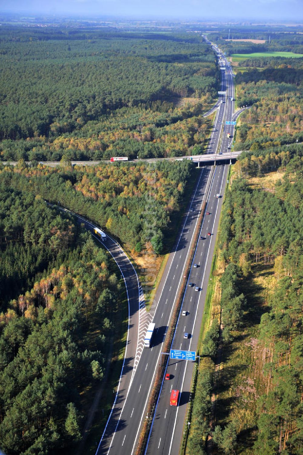 Ziethen von oben - Geplanter Ausbau des Autobahndreieck Havelland am Berliner Ring in Brandenburg