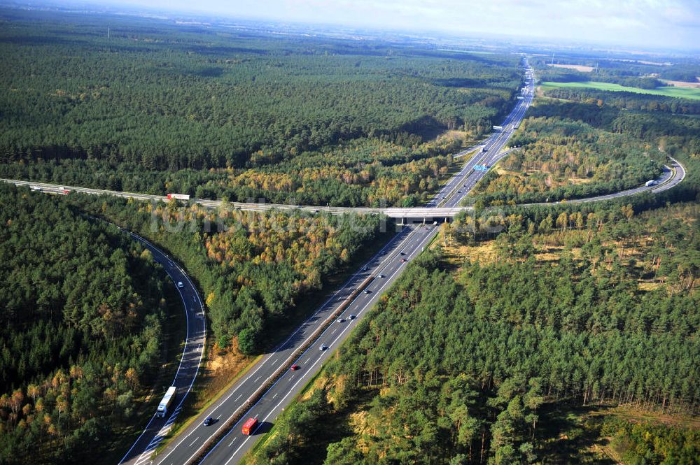 Ziethen aus der Vogelperspektive: Geplanter Ausbau des Autobahndreieck Havelland am Berliner Ring in Brandenburg