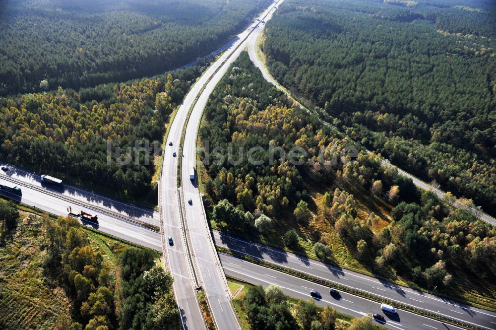 Ziethen aus der Vogelperspektive: Geplanter Ausbau des Autobahndreieck Havelland am Berliner Ring in Brandenburg