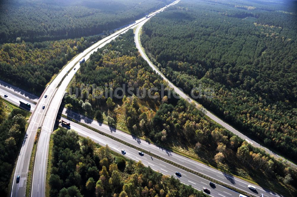 Luftbild Ziethen - Geplanter Ausbau des Autobahndreieck Havelland am Berliner Ring in Brandenburg