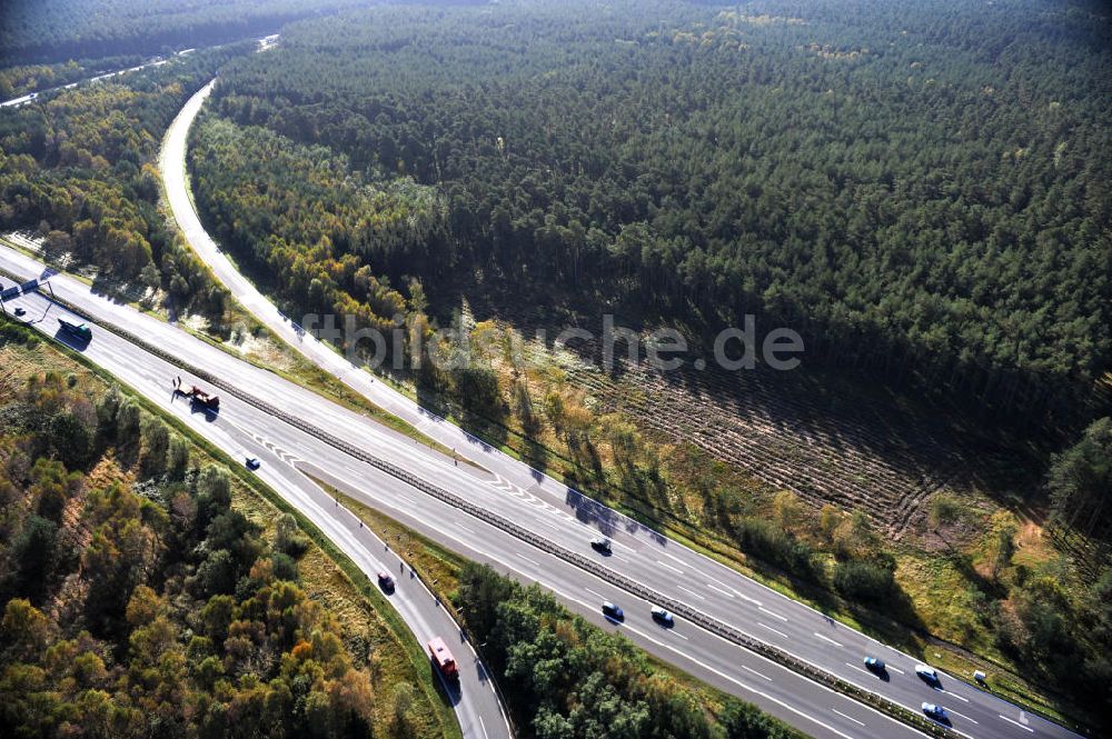 Luftaufnahme Ziethen - Geplanter Ausbau des Autobahndreieck Havelland am Berliner Ring in Brandenburg