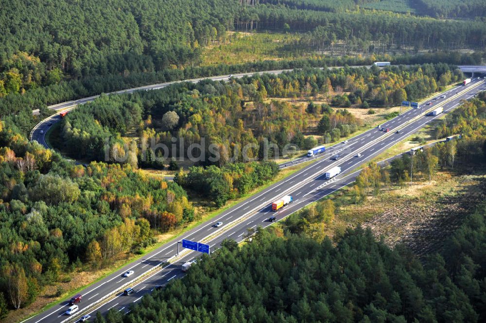 Ziethen von oben - Geplanter Ausbau des Autobahndreieck Havelland am Berliner Ring in Brandenburg