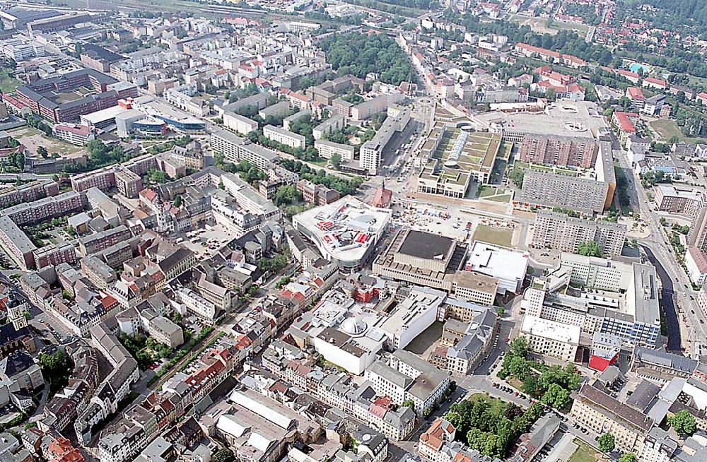 Luftbild Gera / Thüringen - Gera / Thüringen Blick auf die Stadt Gera in Thüringen mit ihrer Altstadt, in der sich das Einkaufszentrum Gera Arcaden (Mitte, rechts) befindet