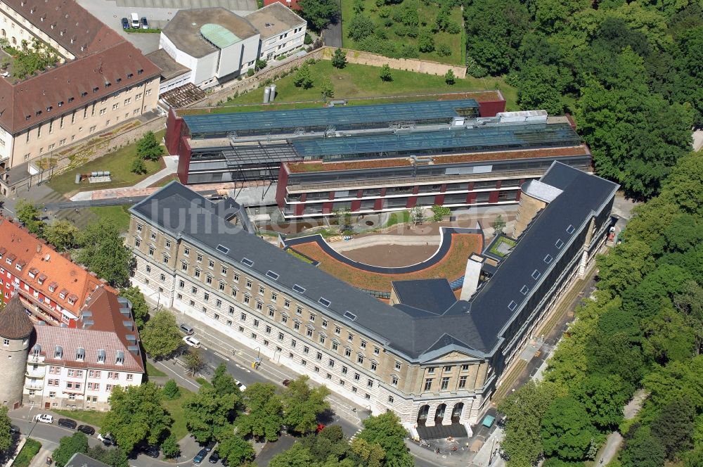 Luftaufnahme Würzburg - Gerichts- Gebäudekomplex des Amtsgericht Würzburg an der Ottostraße im Ortsteil Altstadt in Würzburg im Bundesland Bayern, Deutschland