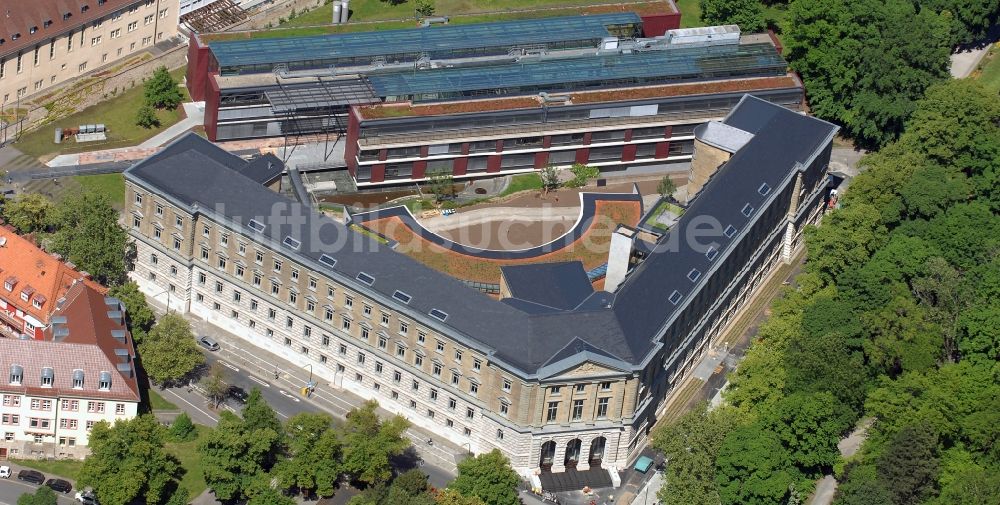 Würzburg von oben - Gerichts- Gebäudekomplex des Amtsgericht Würzburg an der Ottostraße im Ortsteil Altstadt in Würzburg im Bundesland Bayern, Deutschland