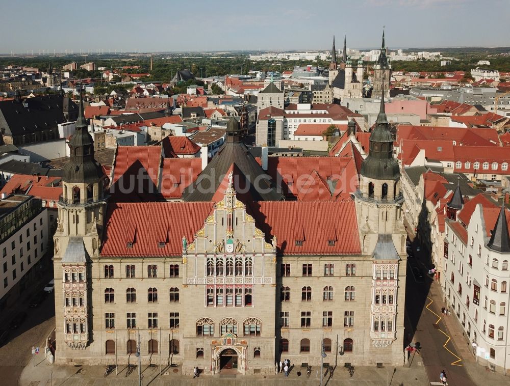 Luftaufnahme Halle (Saale) - Gerichts- Gebäudekomplex des Landgericht am Hansering in Halle (Saale) im Bundesland Sachsen-Anhalt, Deutschland