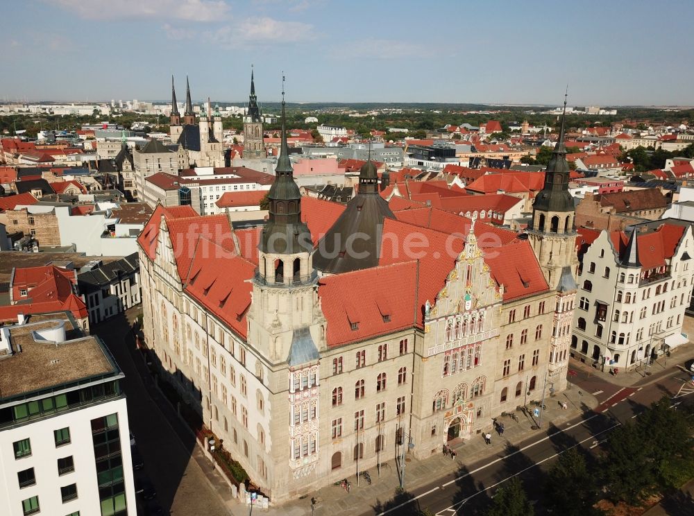 Luftbild Halle (Saale) - Gerichts- Gebäudekomplex des Landgericht am Hansering in Halle (Saale) im Bundesland Sachsen-Anhalt, Deutschland