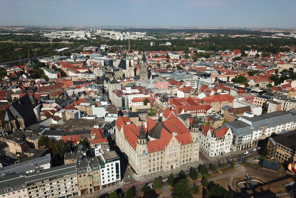 Luftaufnahme Halle (Saale) - Gerichts- Gebäudekomplex des Landgericht am Hansering in Halle (Saale) im Bundesland Sachsen-Anhalt, Deutschland