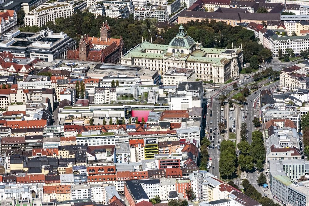 Luftaufnahme München - Gerichts- Gebäudekomplex des Landgericht und Oberlandesgericht in München im Bundesland Bayern, Deutschland