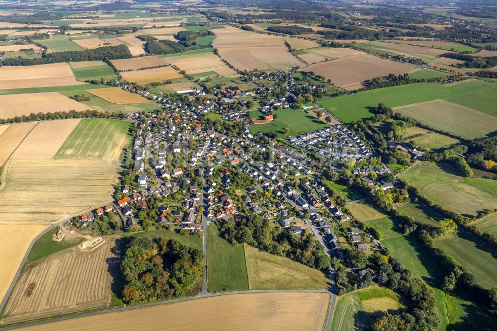 Billmerich aus der Vogelperspektive: Gesamtübersicht und Stadtgebiet mit Außenbezirken und Innenstadtbereich in Billmerich im Bundesland Nordrhein-Westfalen, Deutschland