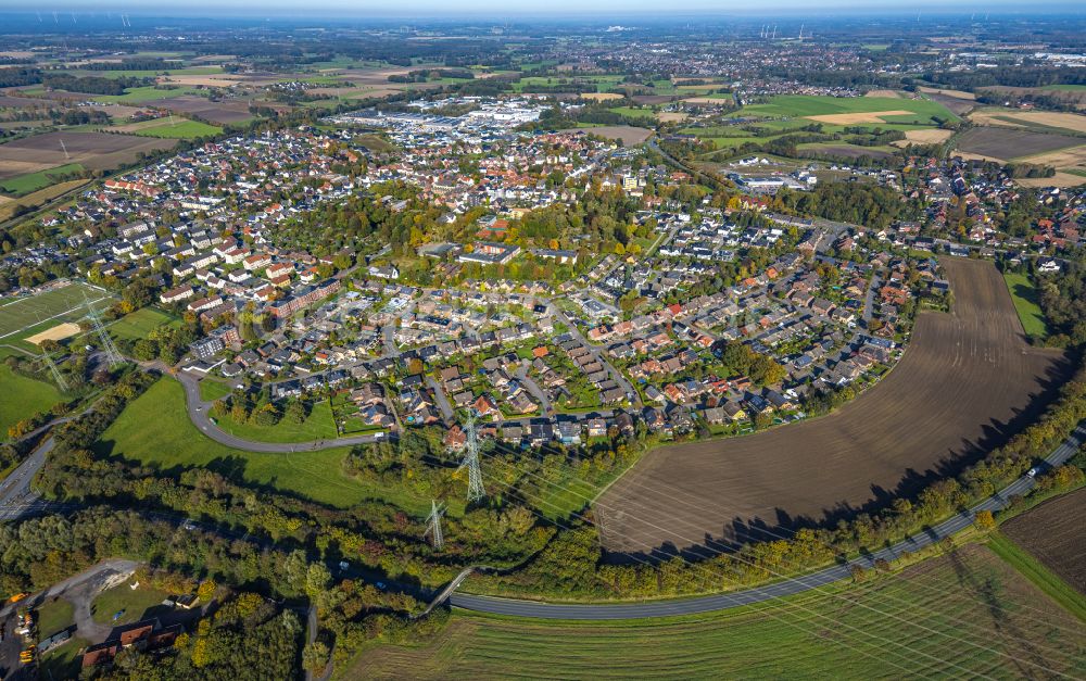 Luftaufnahme Bork - Gesamtübersicht und Stadtgebiet mit Außenbezirken und Innenstadtbereich in Bork im Bundesland Nordrhein-Westfalen, Deutschland