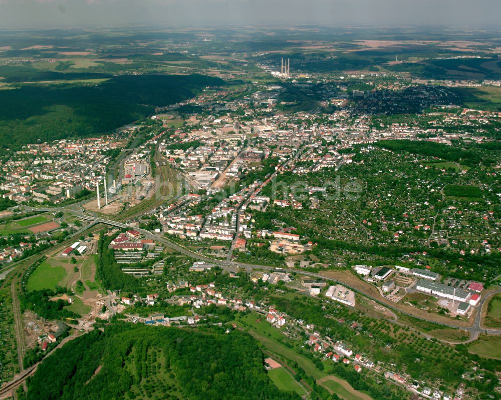 Luftbild Gera - Gesamtübersicht und Stadtgebiet mit Außenbezirken und Innenstadtbereich in Gera im Bundesland Thüringen, Deutschland