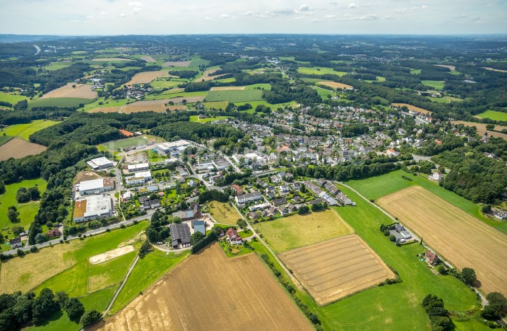 Gevelsberg von oben - Gesamtübersicht und Stadtgebiet mit Außenbezirken und Innenstadtbereich in Gevelsberg im Bundesland Nordrhein-Westfalen - NRW, Deutschland