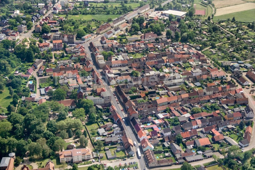 Meyenburg von oben - Gesamtübersicht und Stadtgebiet mit Außenbezirken und Innenstadtbereich in Meyenburg im Bundesland Brandenburg, Deutschland