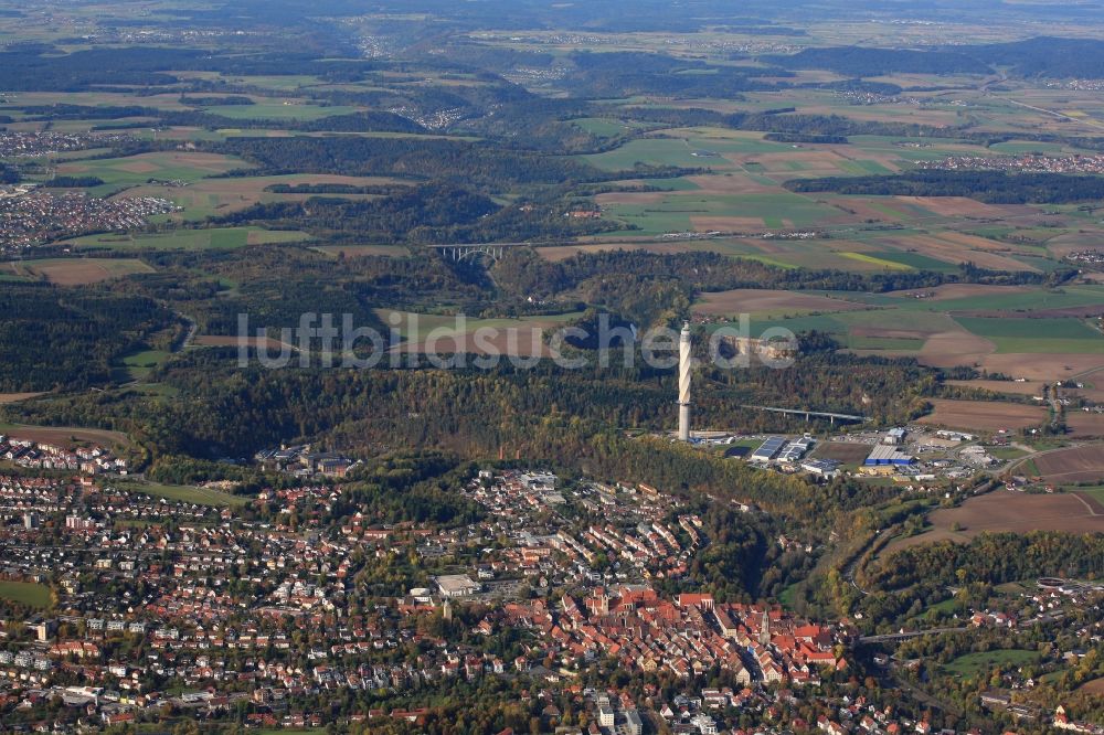 Luftbild Rottweil - Gesamtübersicht und Stadtgebiet mit Außenbezirken und Innenstadtbereich in Rottweil im Bundesland Baden-Württemberg, Deutschland